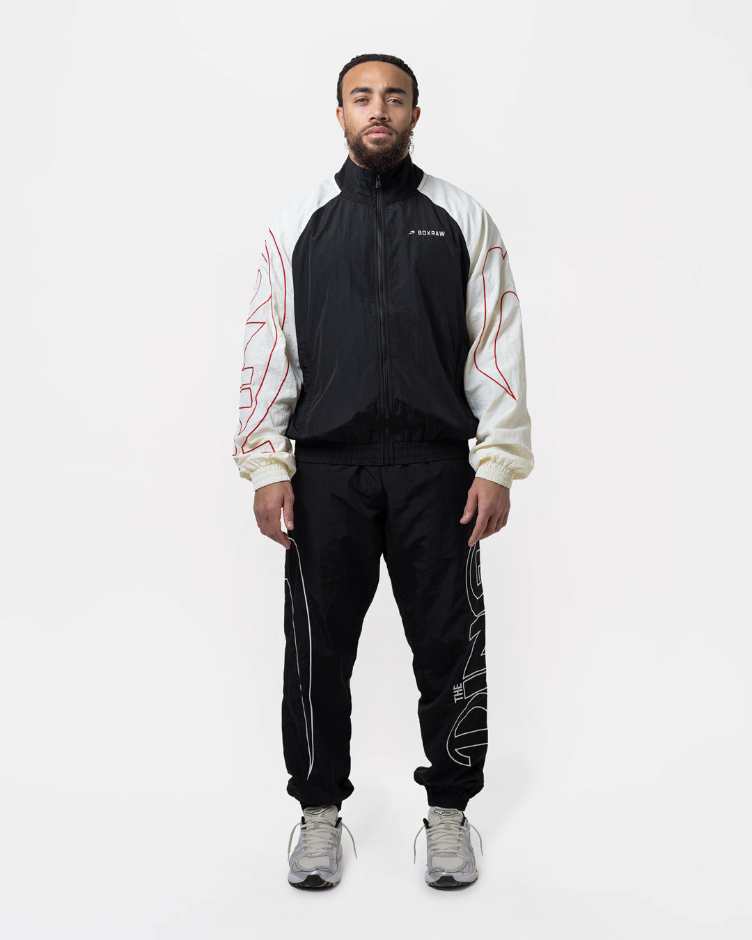 Ring x BOXRAW Track Jacket - Black/Beige – The Ring Magazine Shop