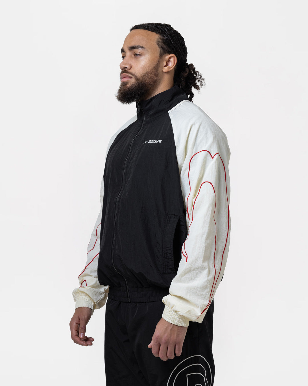 Ring x BOXRAW Track Jacket - Black/Beige – The Ring Magazine Shop